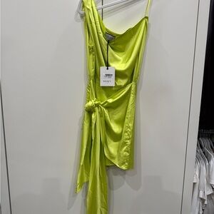 Vibrant Lime Asymmetrical Dress by Runway